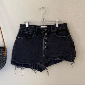 Abercrombie & Fitch High Rise Mom Short in Washed Black, Size 30/10